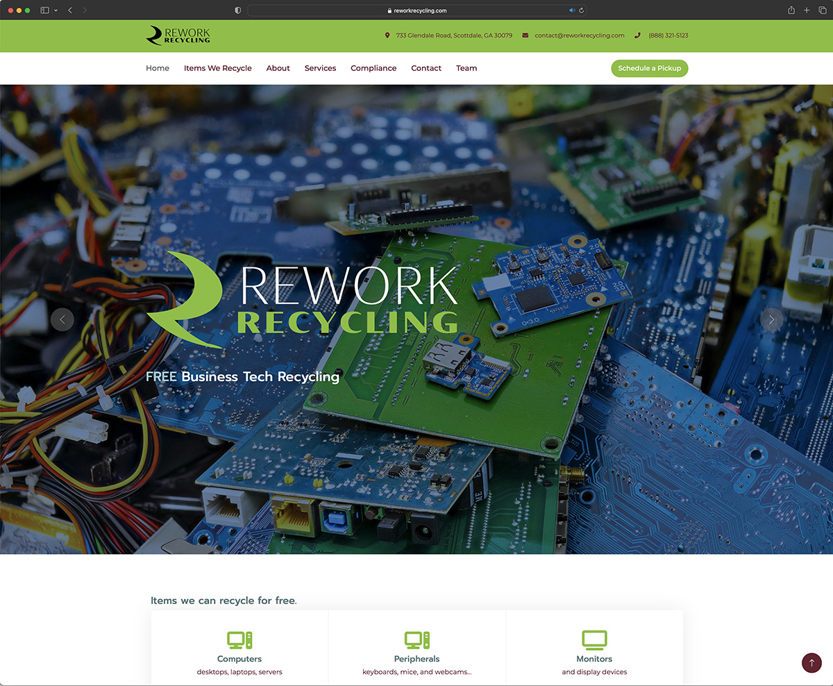 Rework Recycling home page